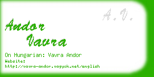 andor vavra business card